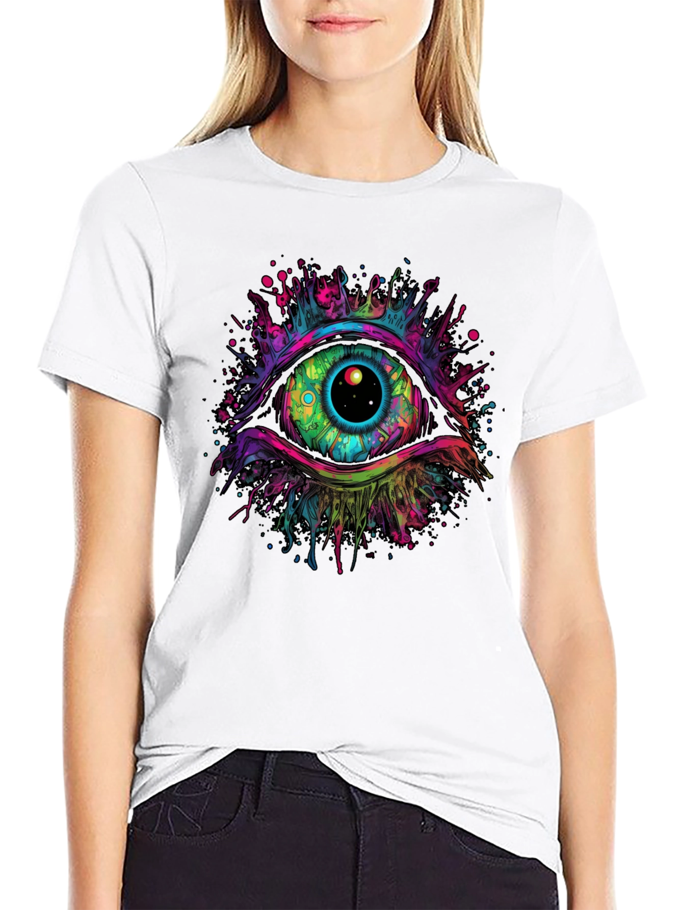 Psychedelic Eye Graphic Tee - Black T-Shirt