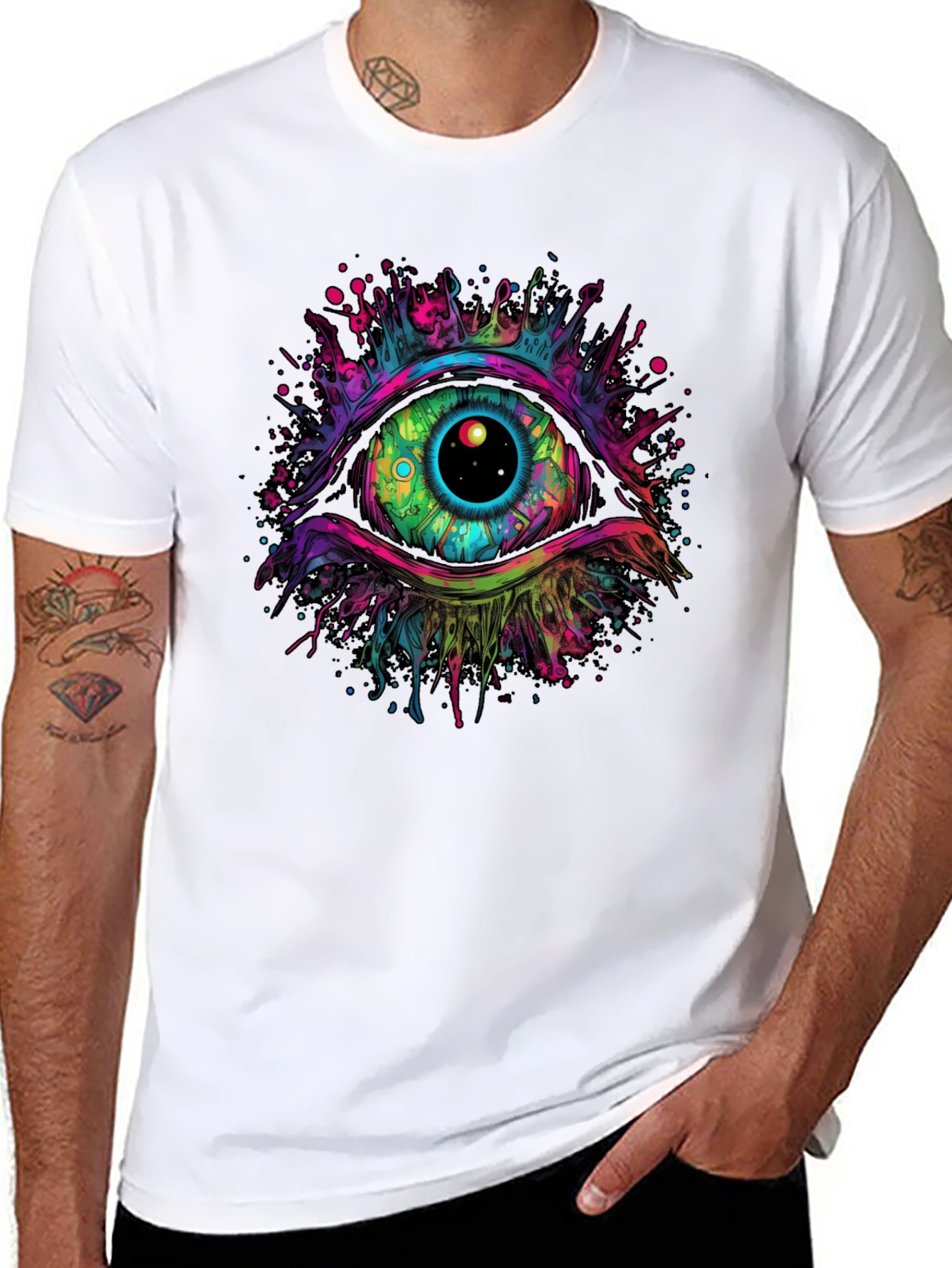 Psychedelic Eye Graphic Tee - Black T-Shirt