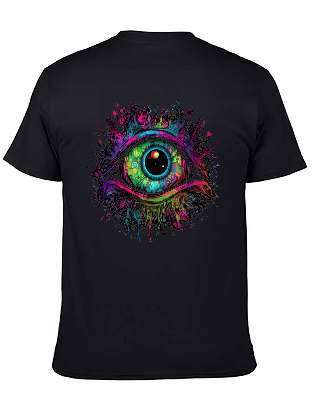 Psychedelic Eye Graphic Tee - Black T-Shirt