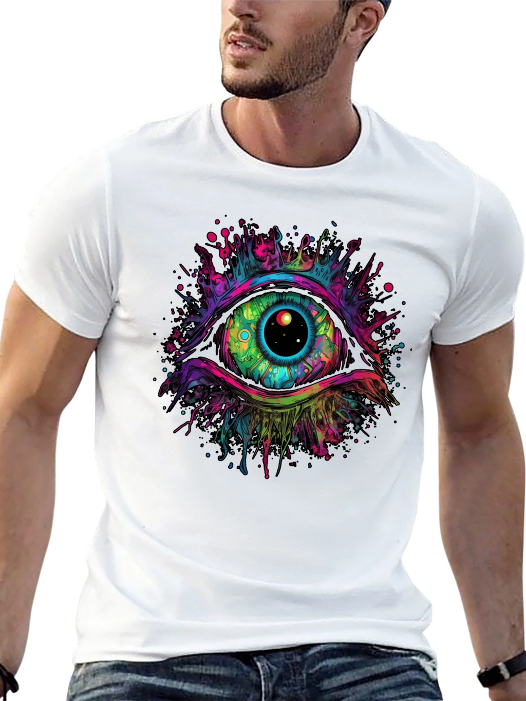Psychedelic Eye Graphic Tee - Black T-Shirt