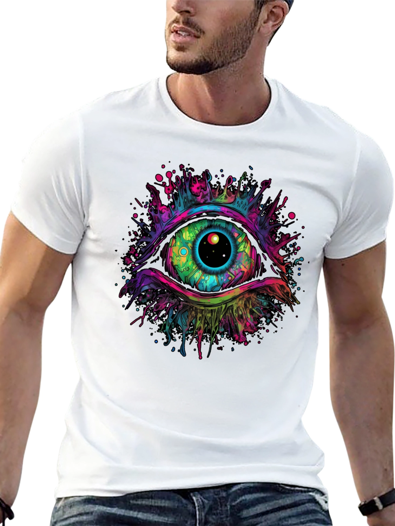 Psychedelic Eye Graphic Tee - Black T-Shirt