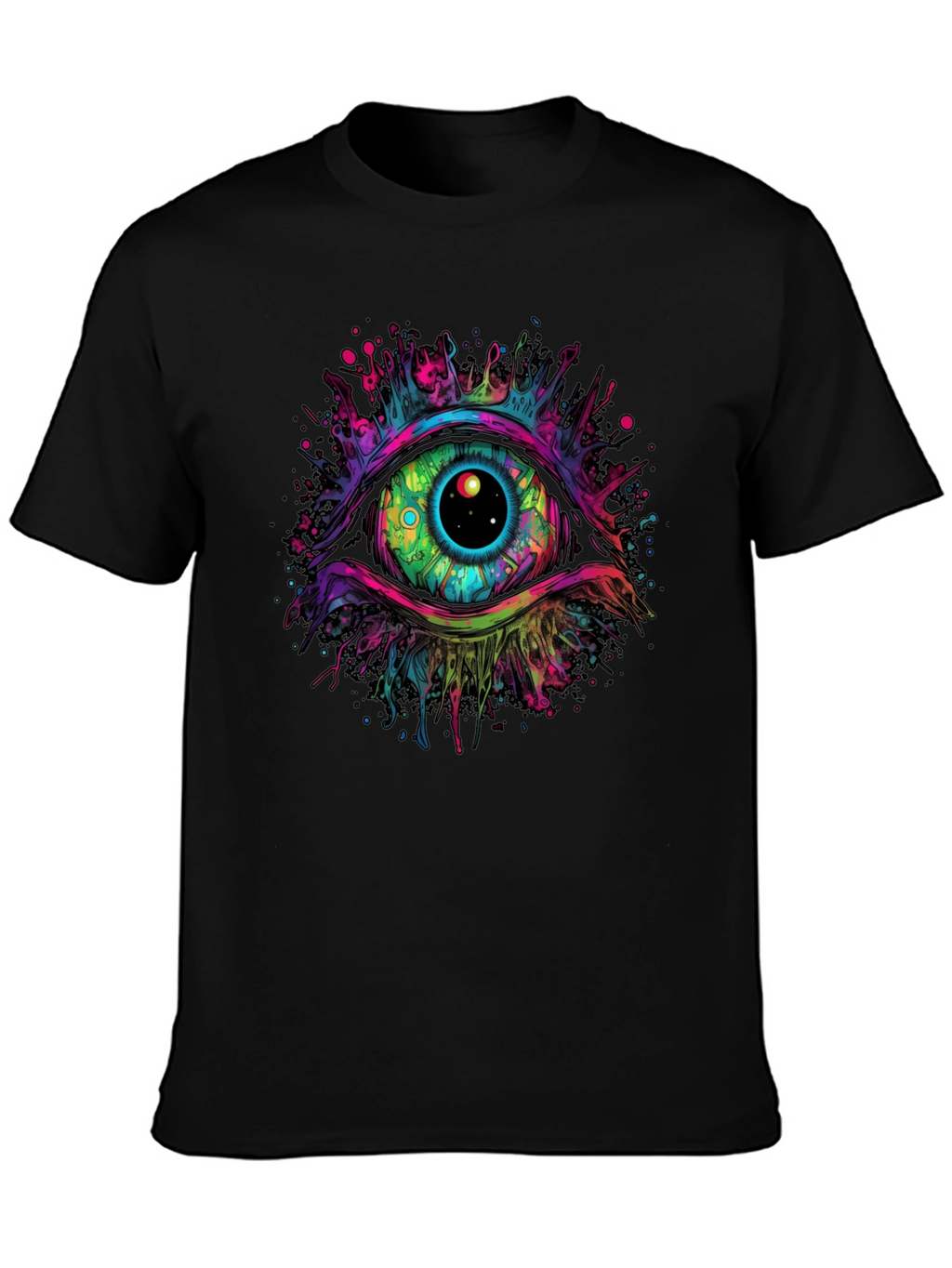 Psychedelic Eye Graphic Tee - Black T-Shirt