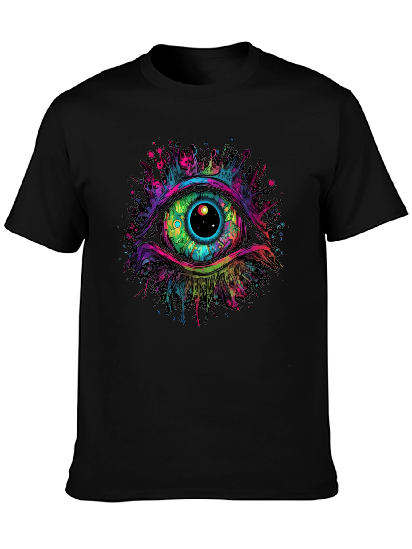 Psychedelic Eye Graphic Tee - Black T-Shirt