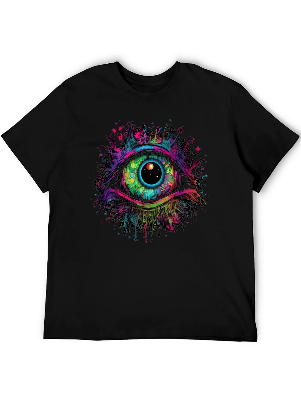 Psychedelic Eye Graphic Tee - Black T-Shirt