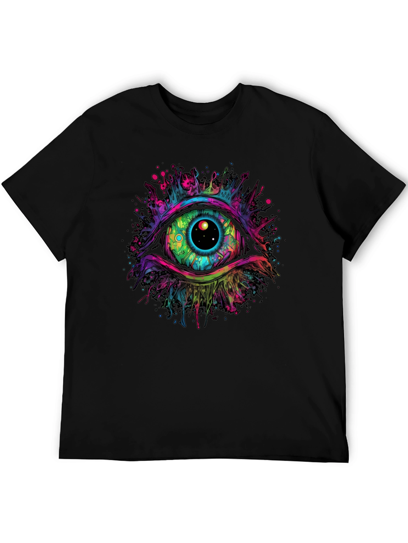 Psychedelic Eye Graphic Tee - Black T-Shirt