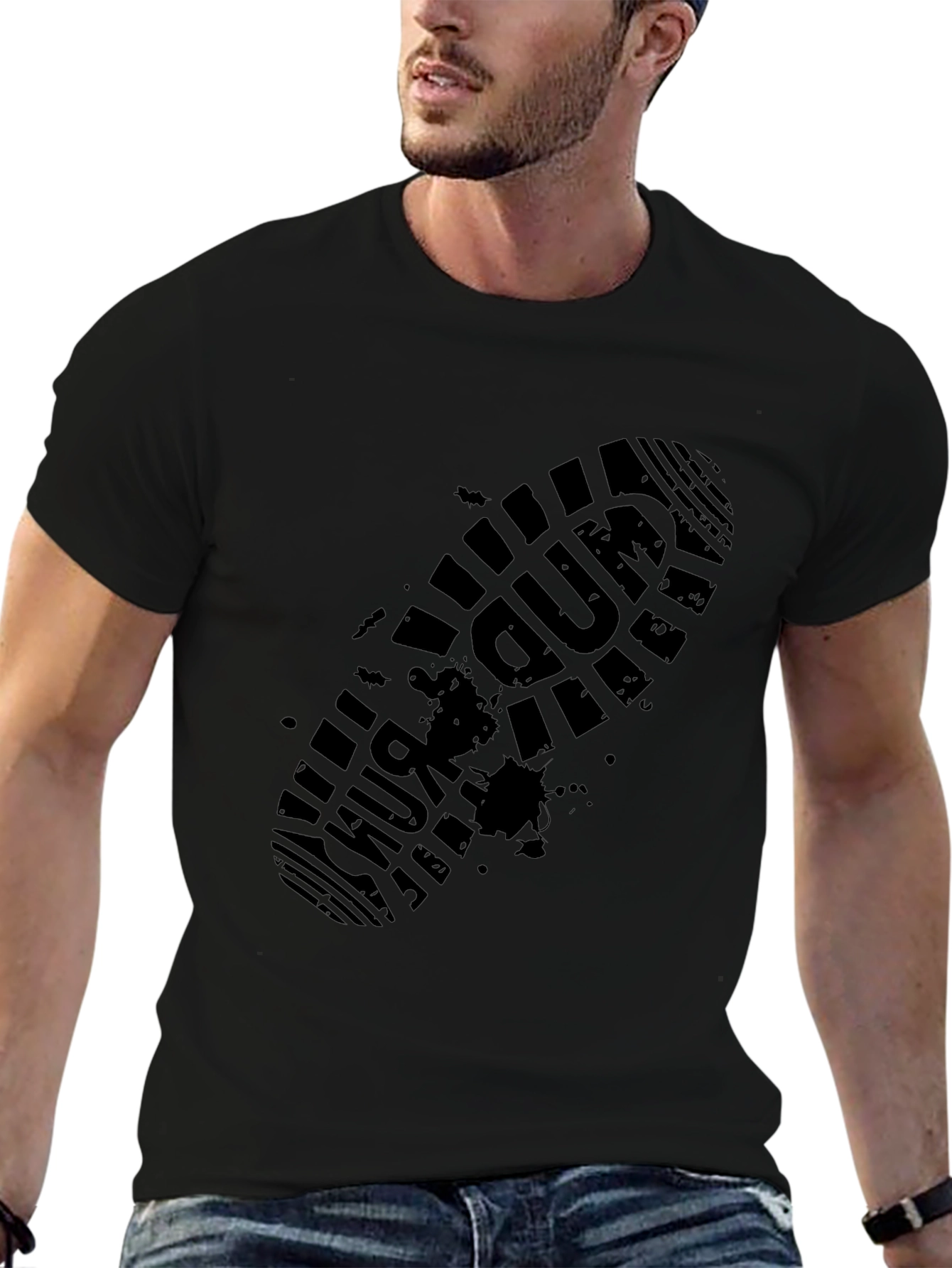 Run Up Black Graphic Tee