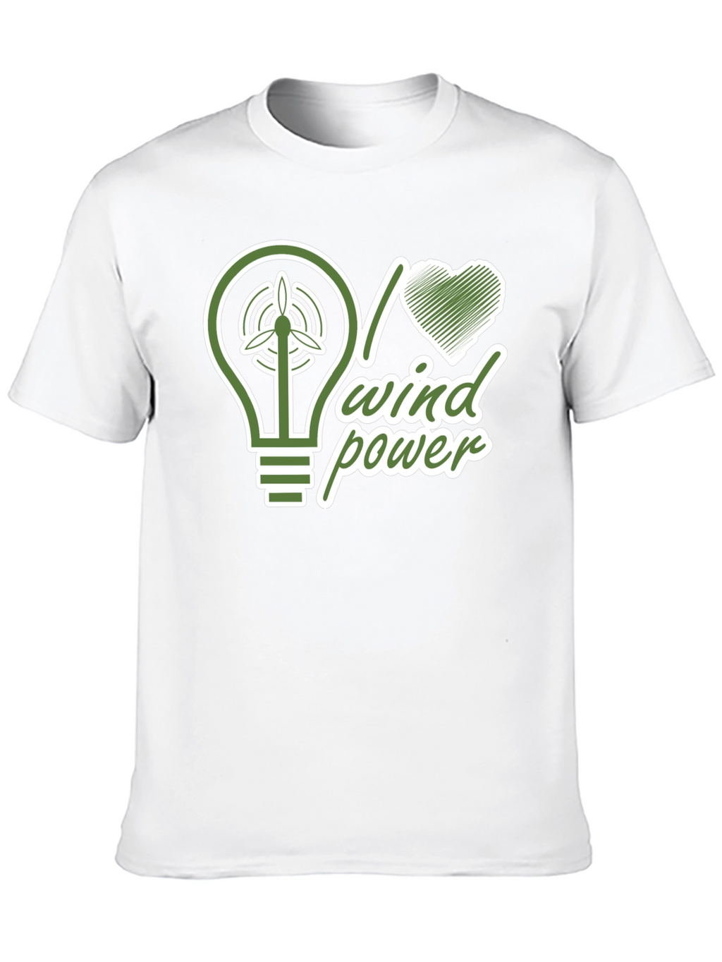 I Love Wind Power Black T-Shirt