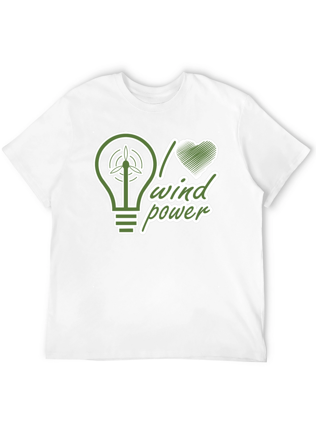 I Love Wind Power Black T-Shirt