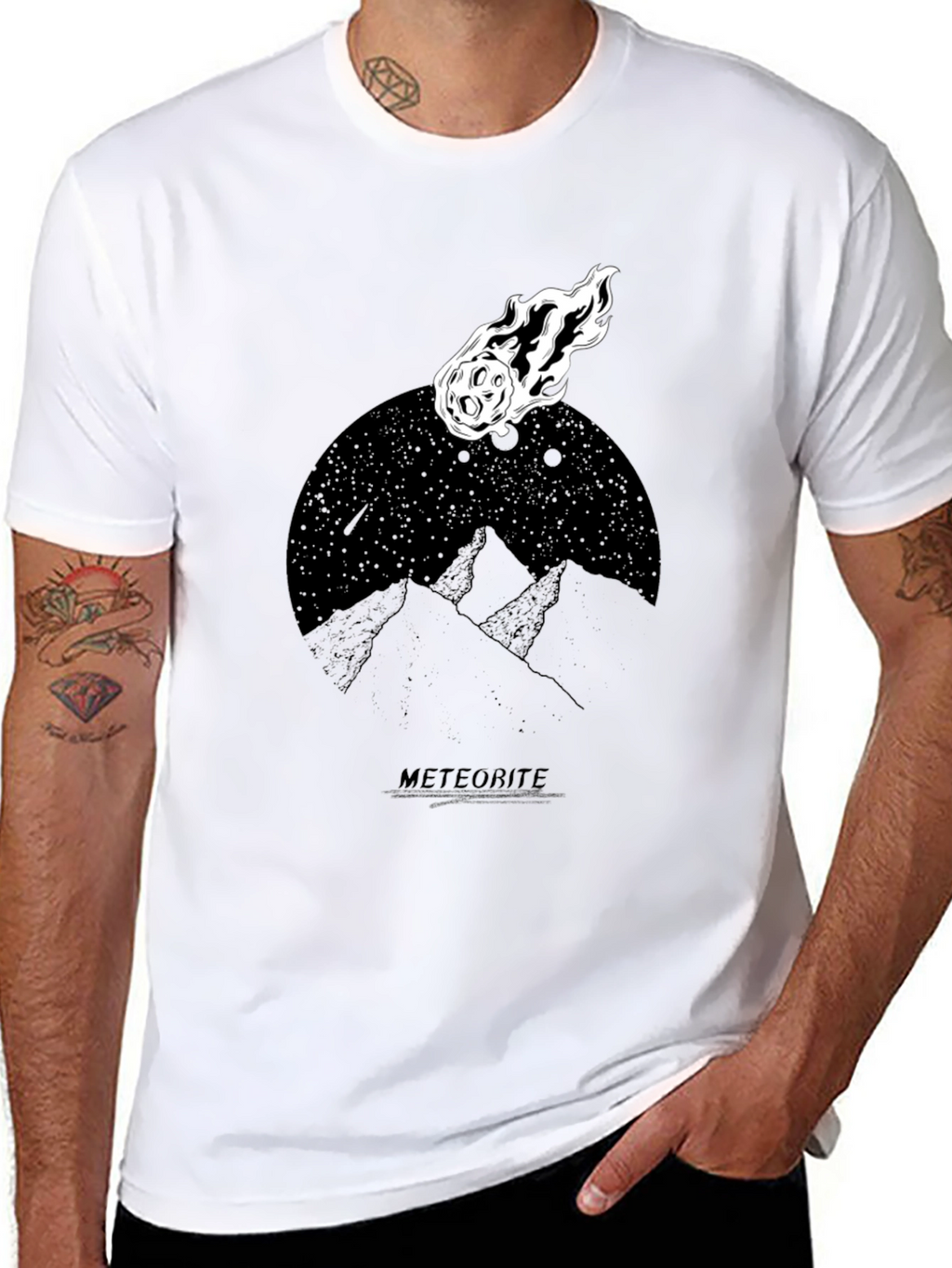 Meteorite Graphic Black T-Shirt