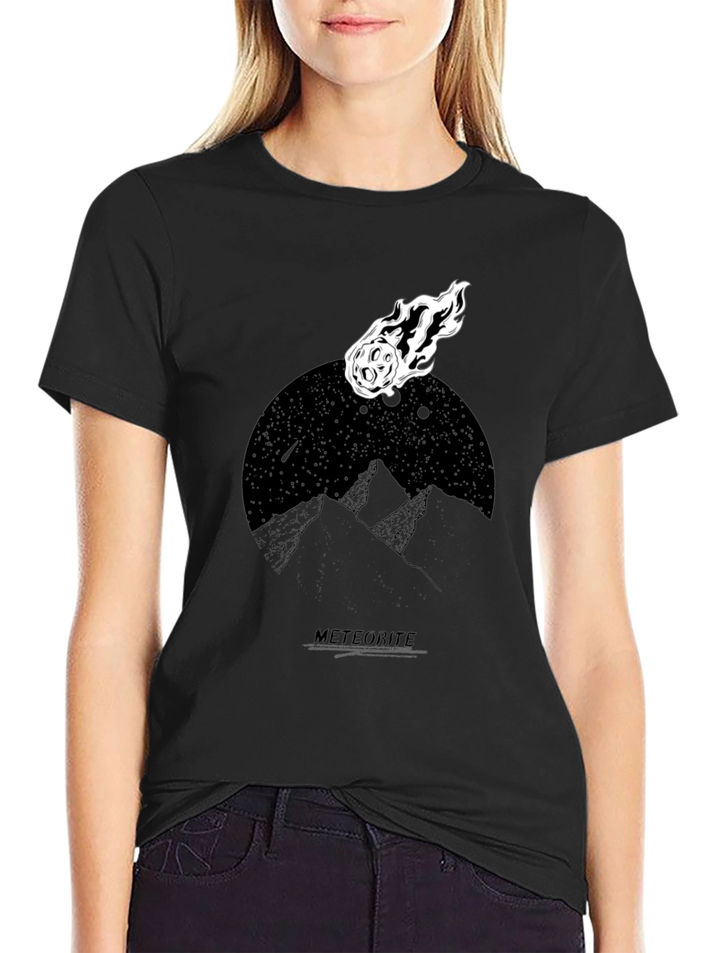Meteorite Graphic Black T-Shirt