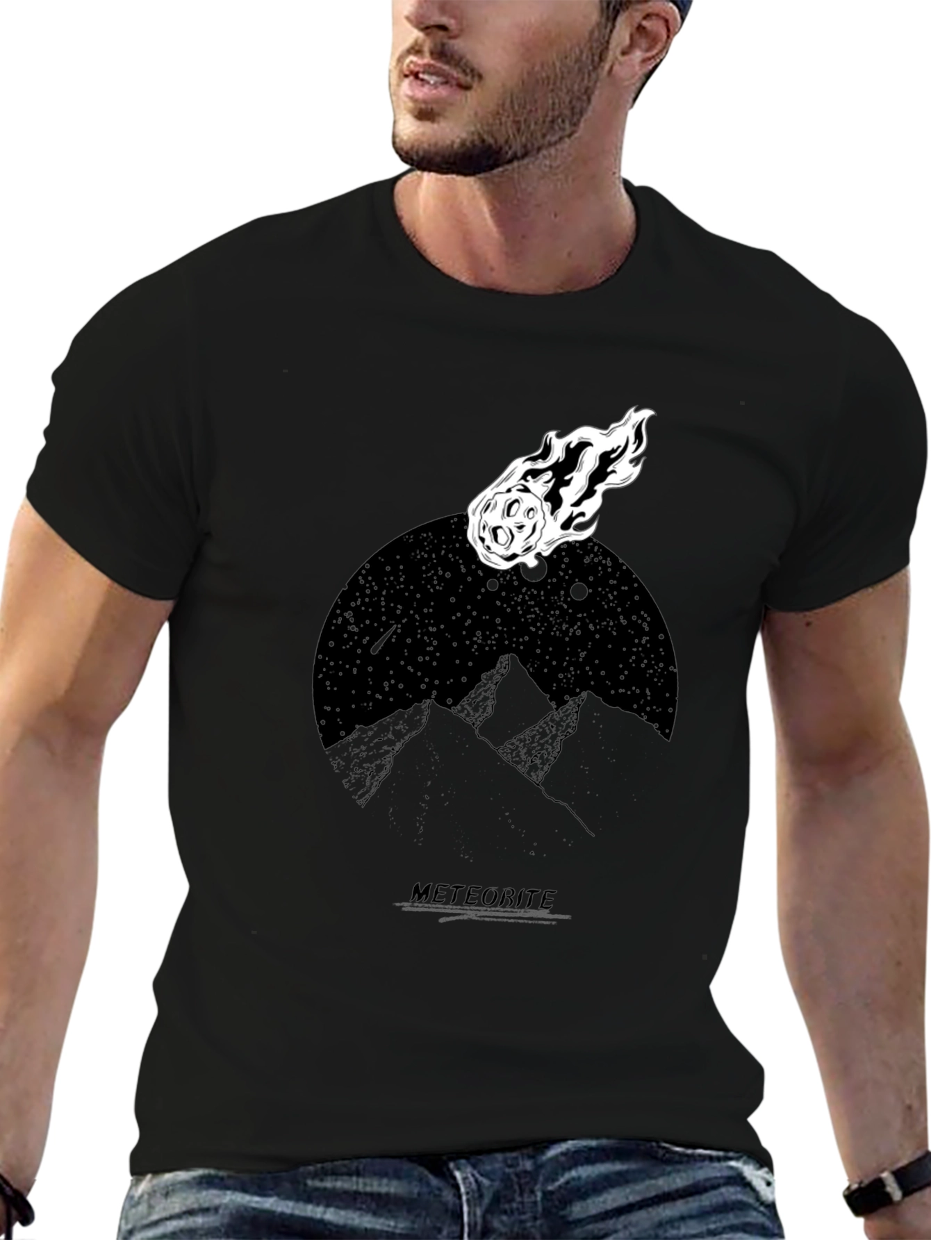 Meteorite Graphic Black T-Shirt