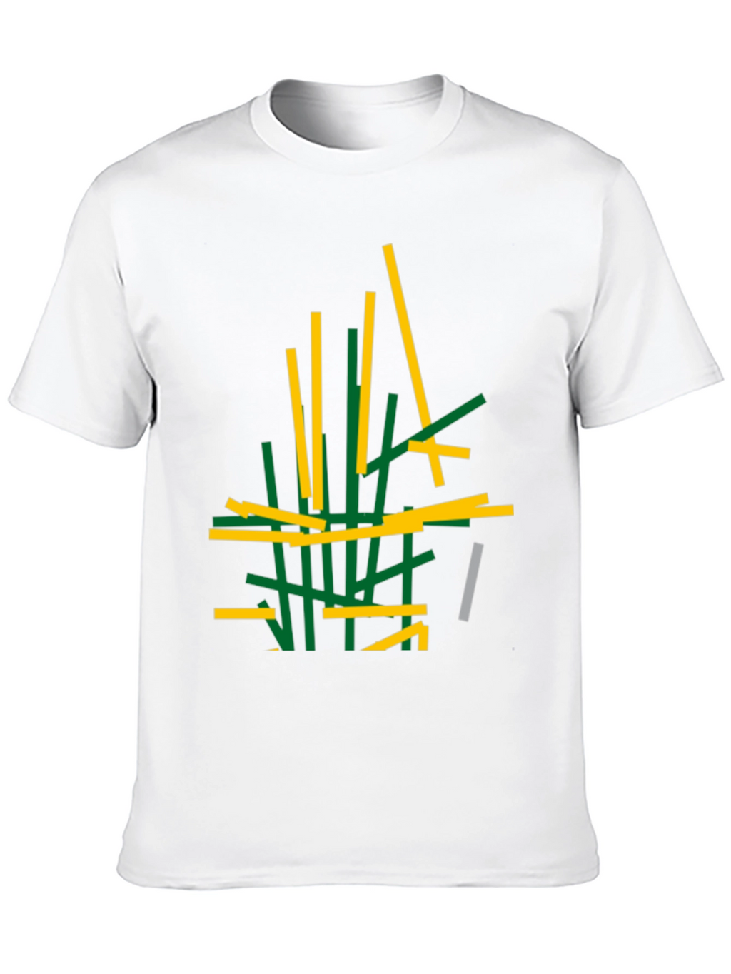 Abstract Stick Design Black T-Shirt
