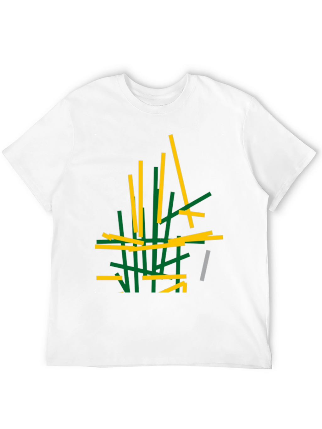 Abstract Stick Design Black T-Shirt