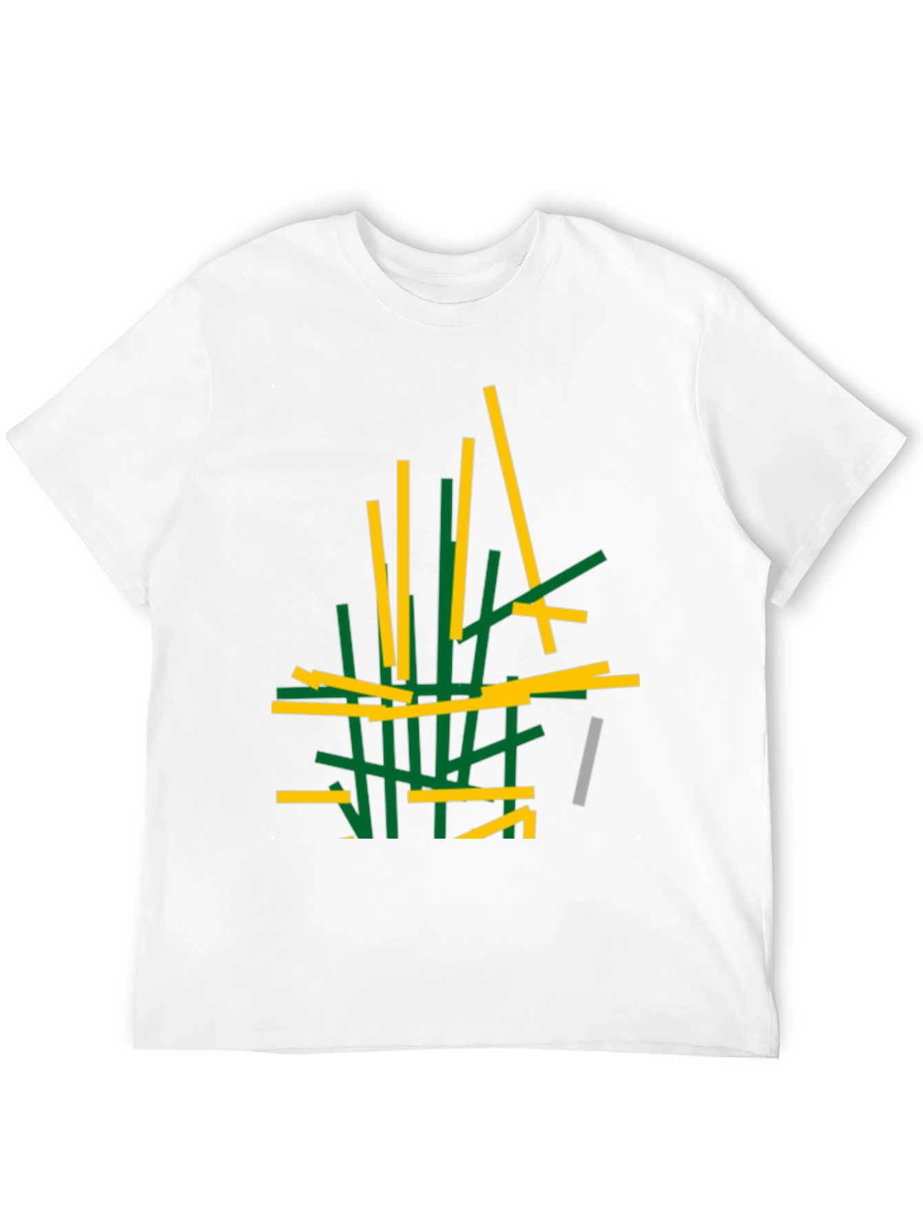 Abstract Stick Design Black T-Shirt