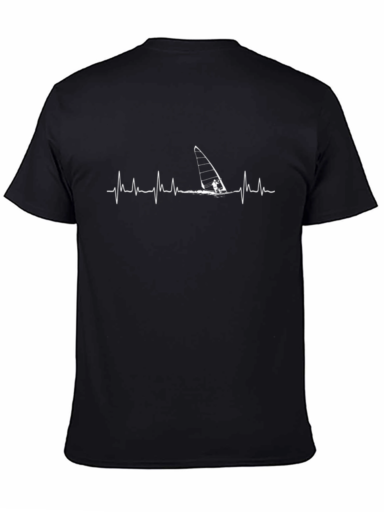 Windsurfing Heartbeat T-Shirt - Black