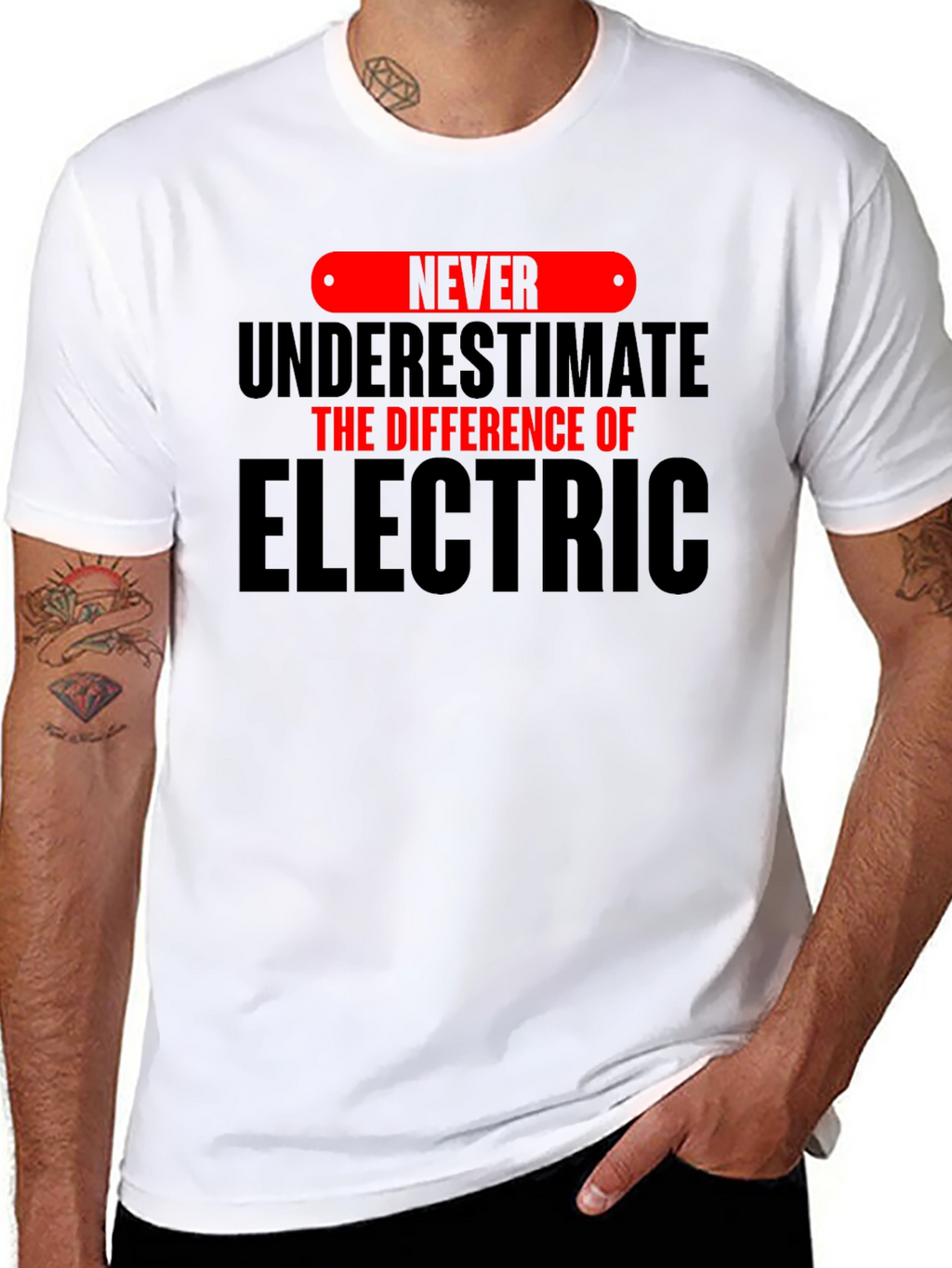 Electrician Humor T-Shirt - Never Underestimate the Difference