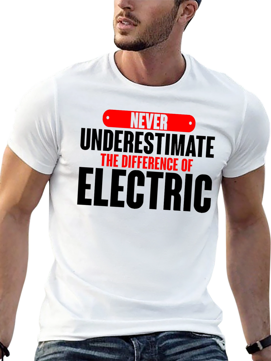 Electrician Humor T-Shirt - Never Underestimate the Difference