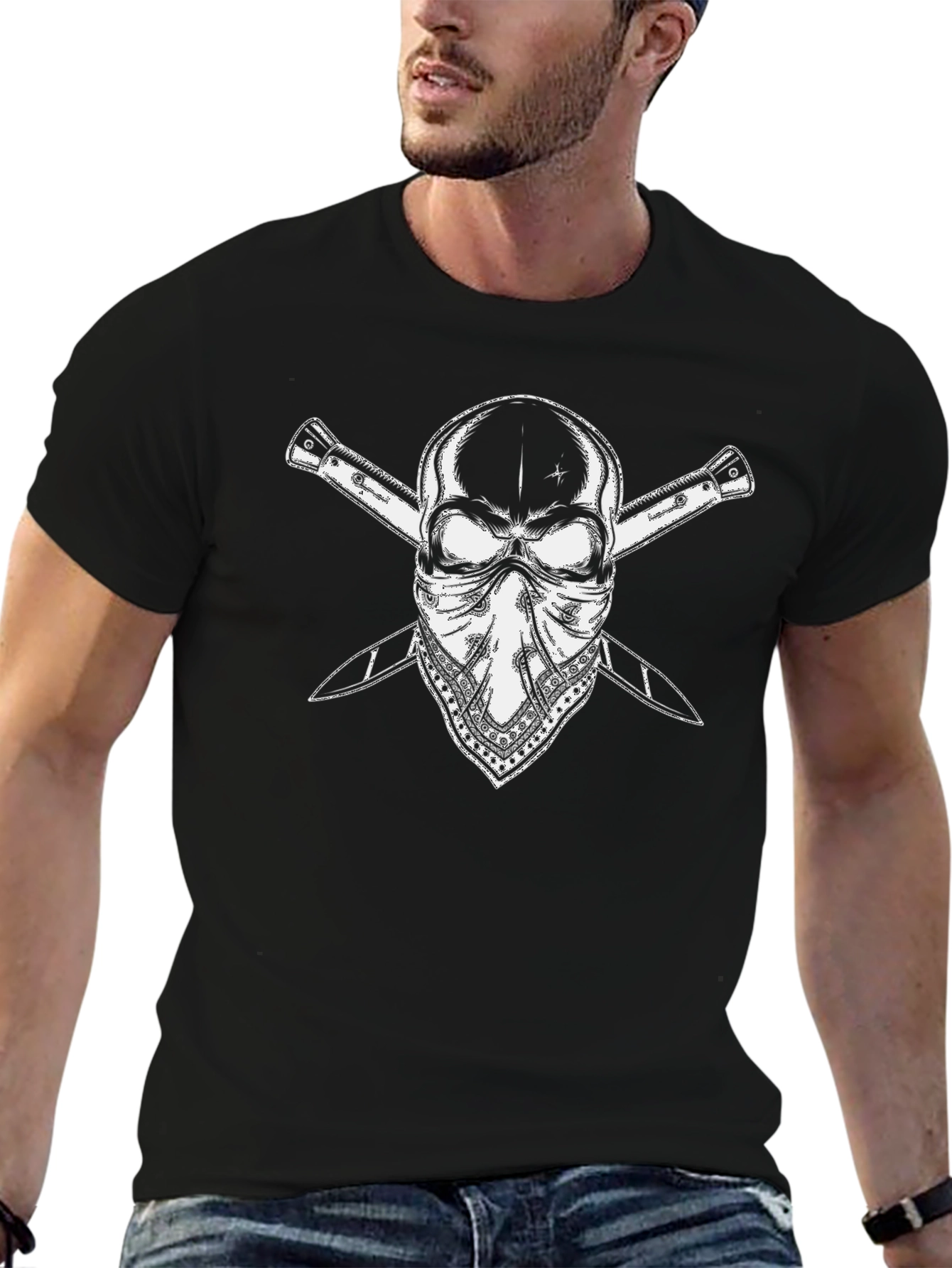 Skull & Swords Graphic T-Shirt - Mens Black Tee