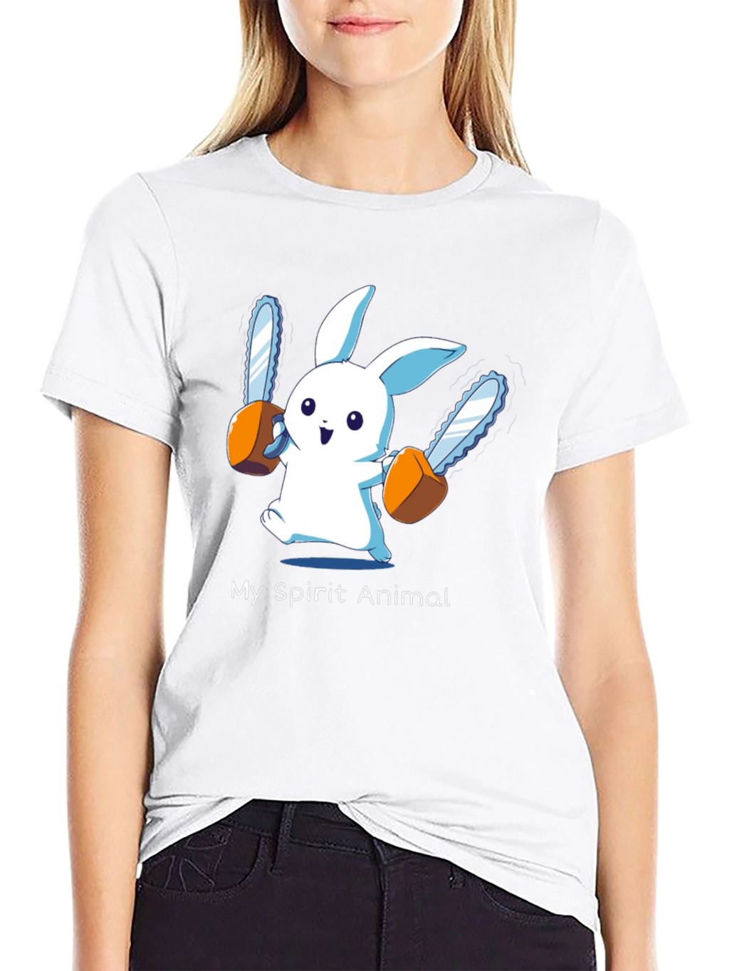 My Spirit Animal Chainsaw Bunny Graphic Tee