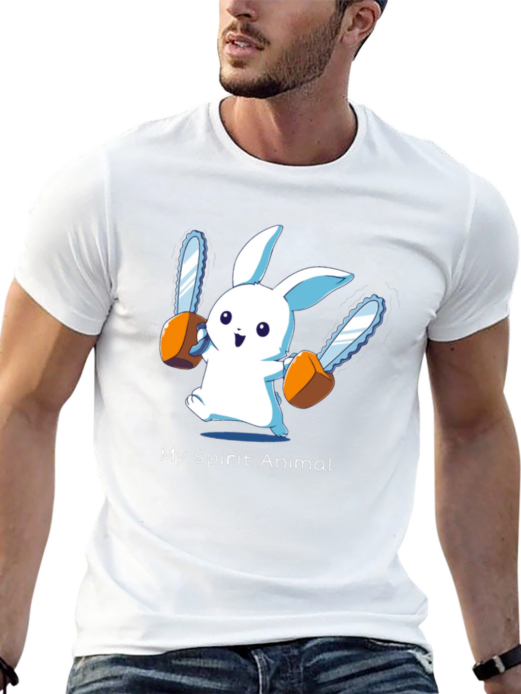 My Spirit Animal Chainsaw Bunny Graphic Tee