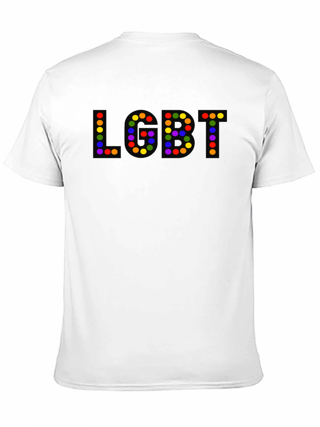 LGBT Pride T-Shirt - Rainbow Dot Letters