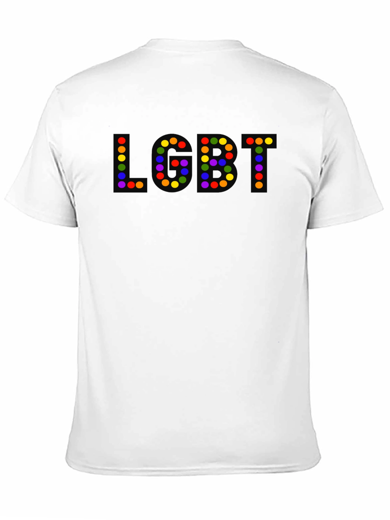 LGBT Pride T-Shirt - Rainbow Dot Letters
