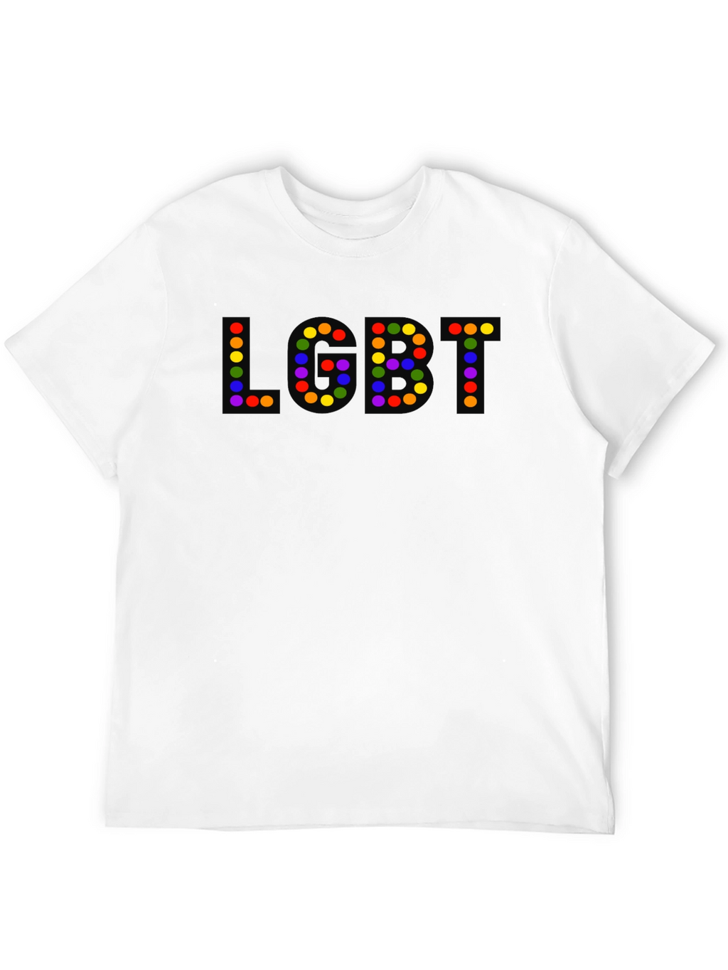 LGBT Pride T-Shirt - Rainbow Dot Letters