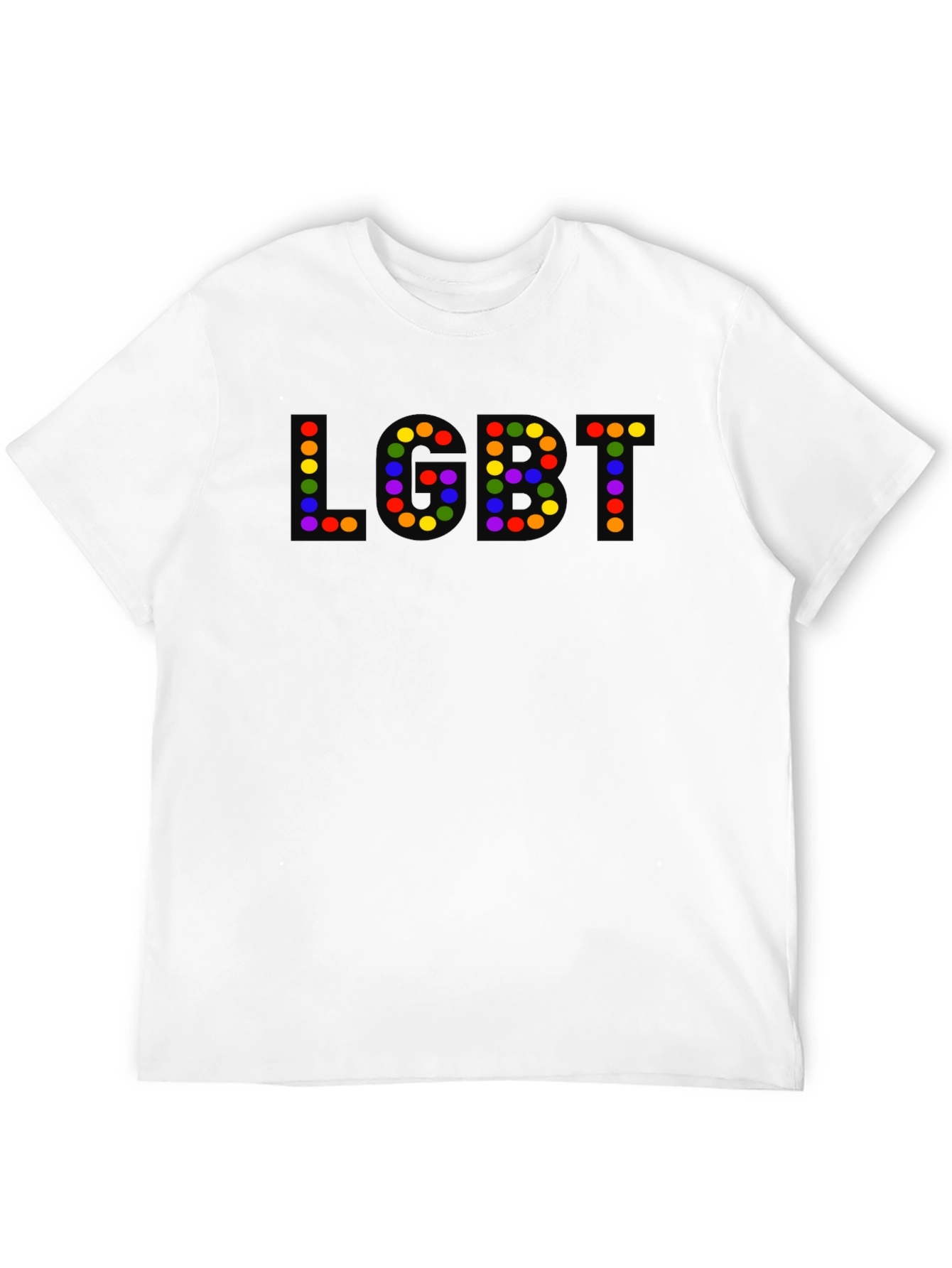 LGBT Pride T-Shirt - Rainbow Dot Letters