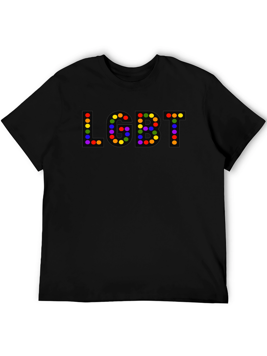 LGBT Pride T-Shirt - Rainbow Dot Letters