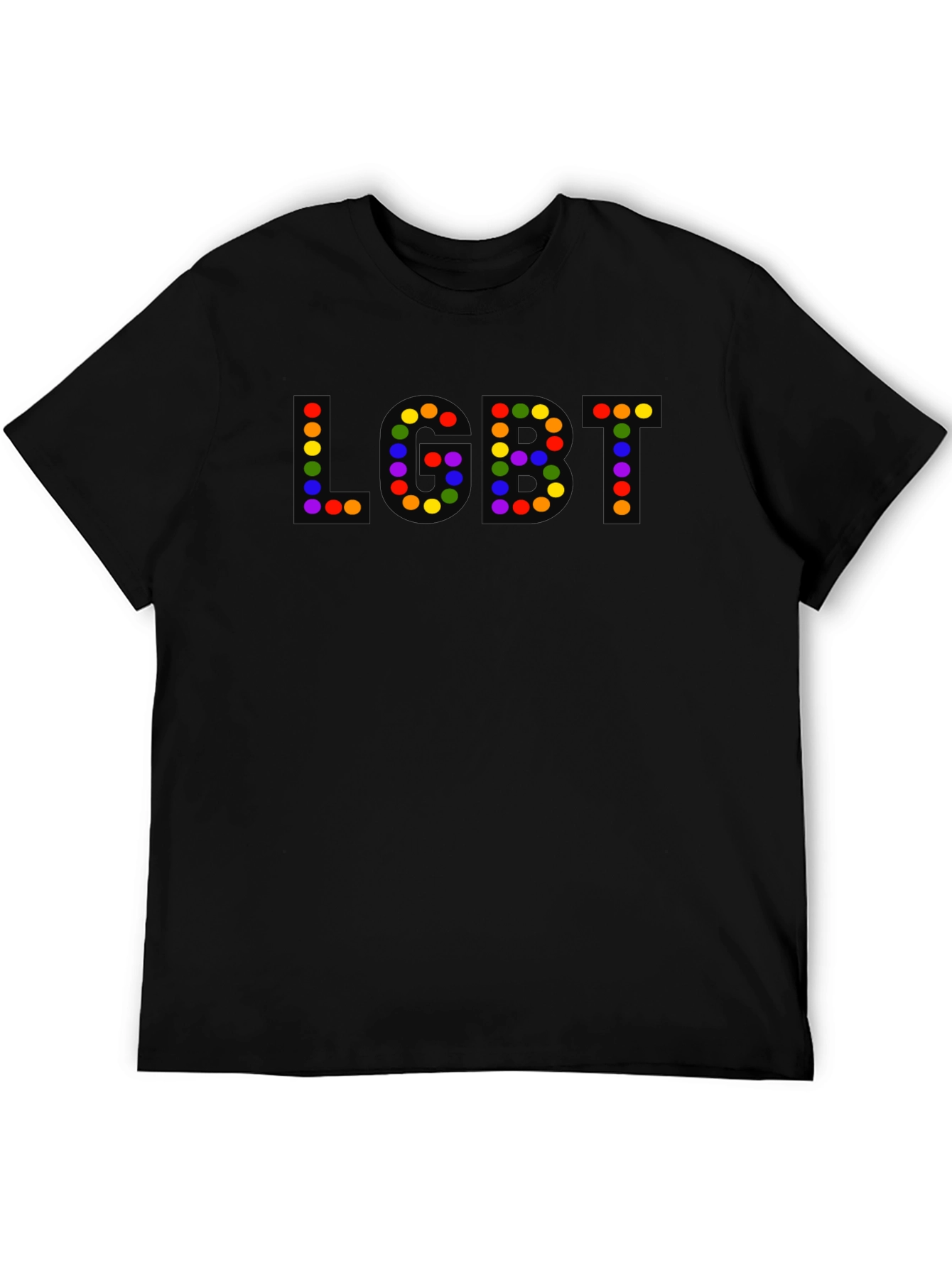 LGBT Pride T-Shirt - Rainbow Dot Letters
