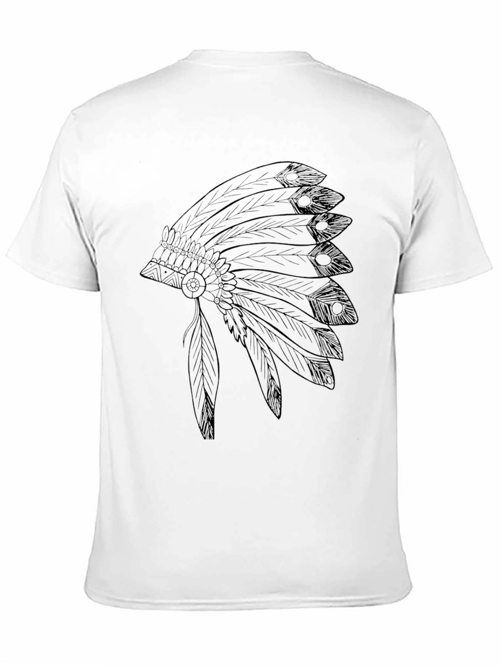 Native American Headdress Graphic Tee - Black