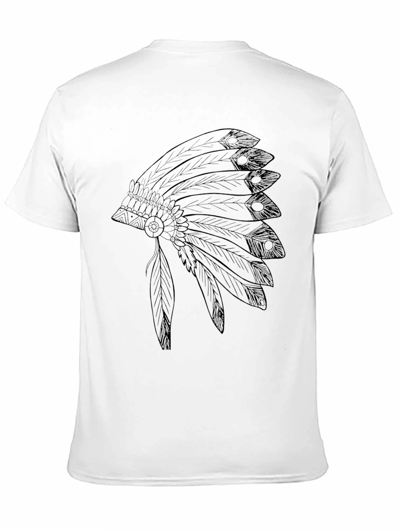 Native American Headdress Graphic Tee - Black