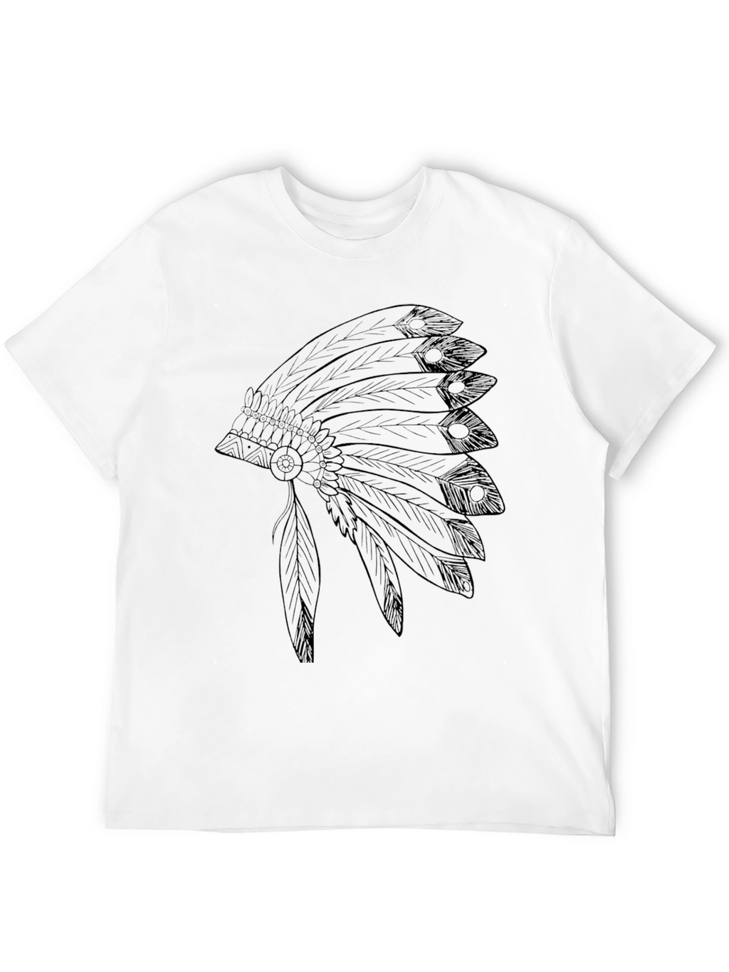 Native American Headdress Graphic Tee - Black