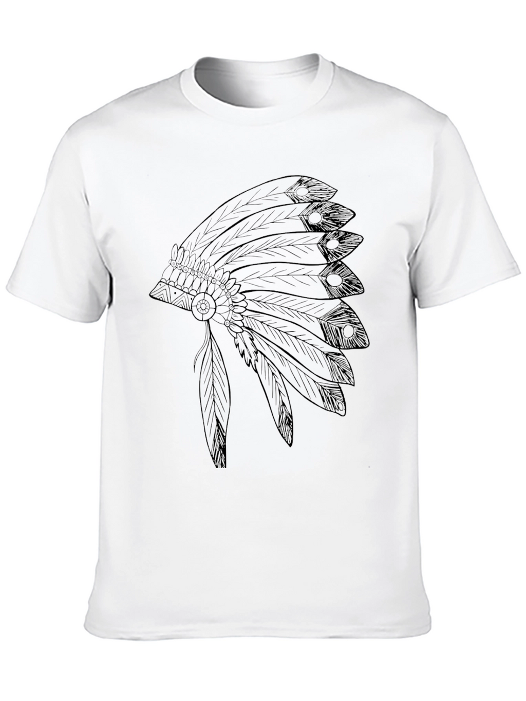 Native American Headdress Graphic Tee - Black