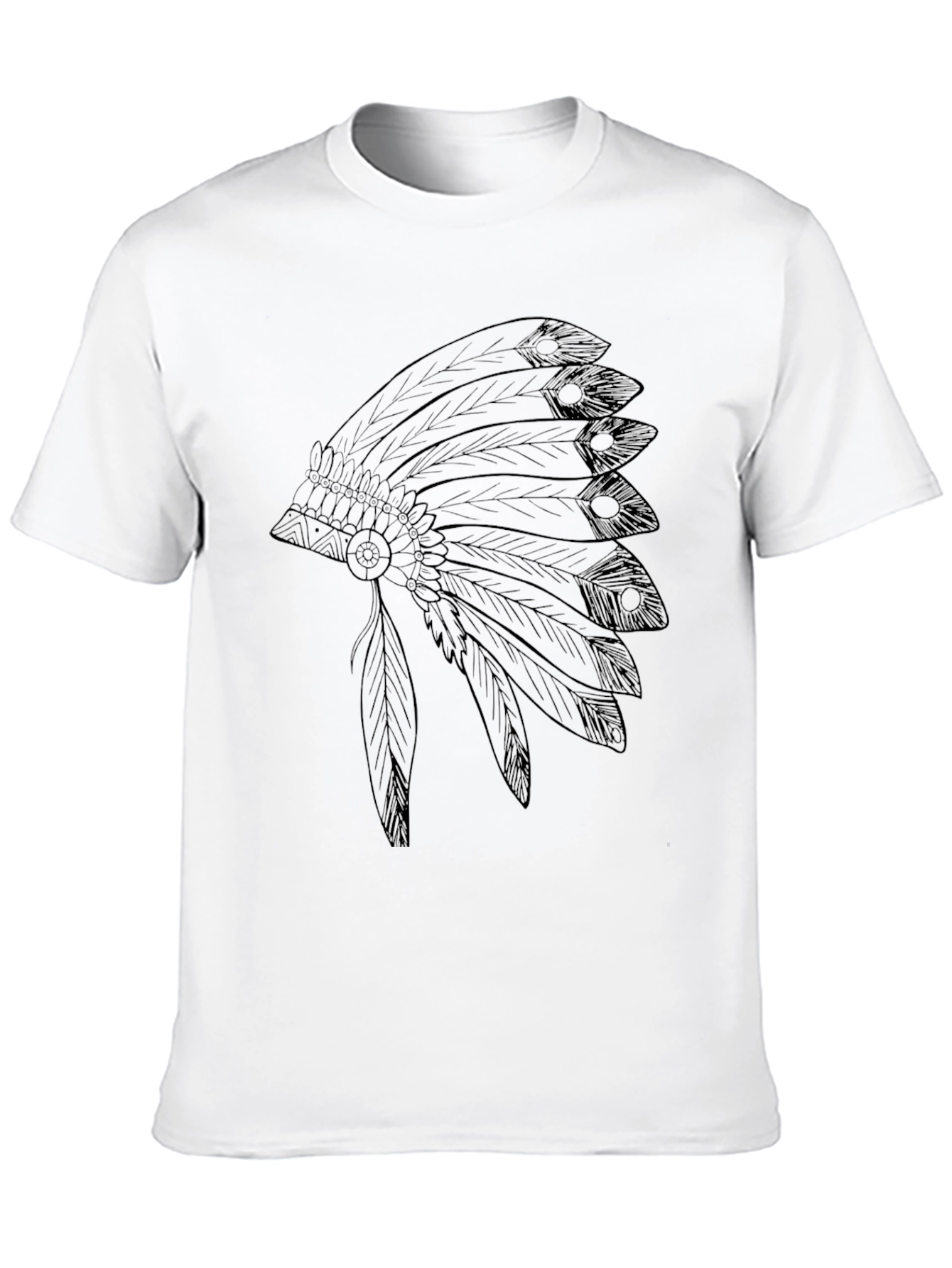 Native American Headdress Graphic Tee - Black