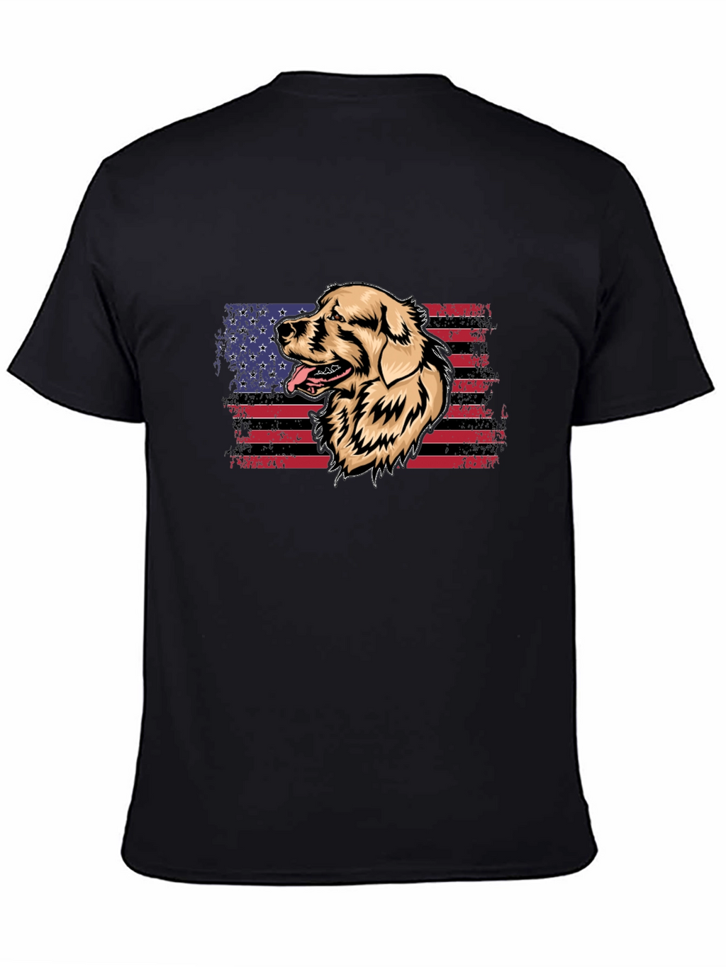 Dog American Flag Graphic T-Shirt