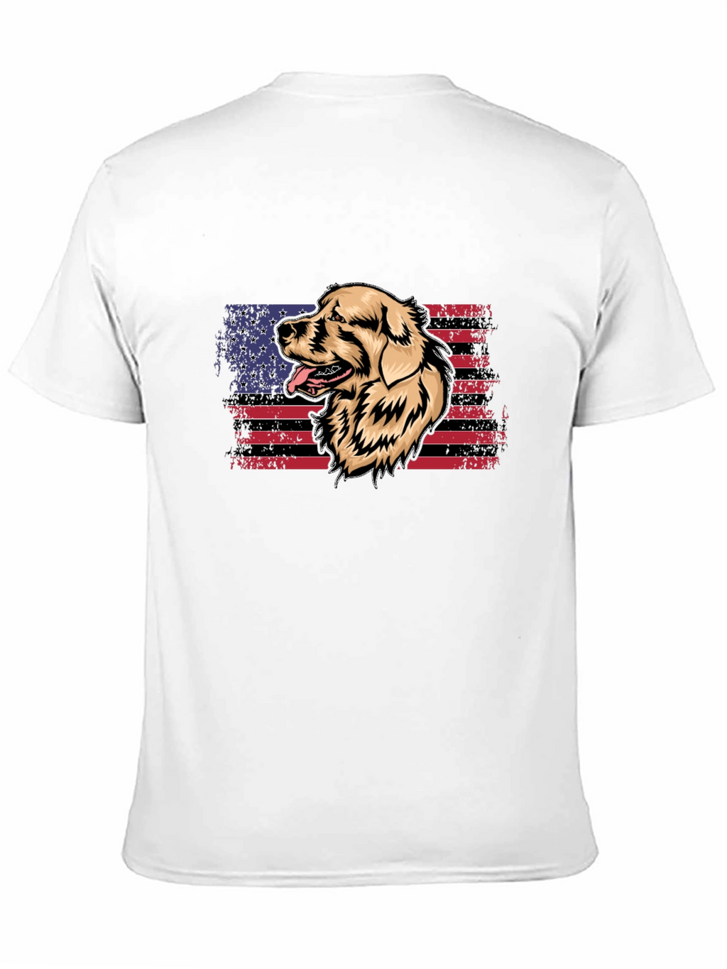 Dog American Flag Graphic T-Shirt