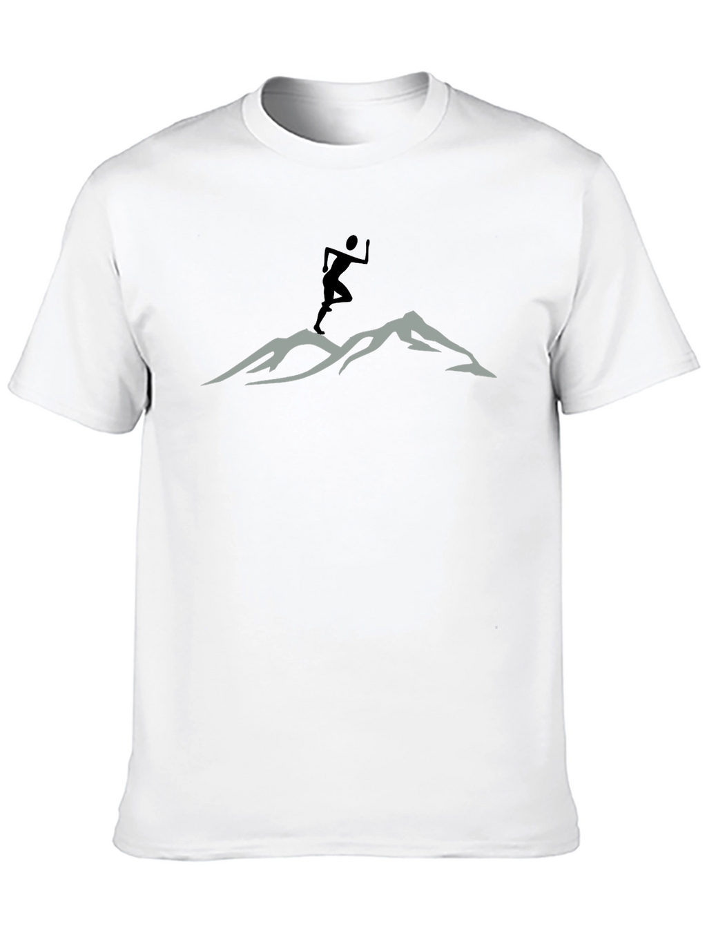 Mountain Trail Runner Graphic Tee - Black Cotton Shirt