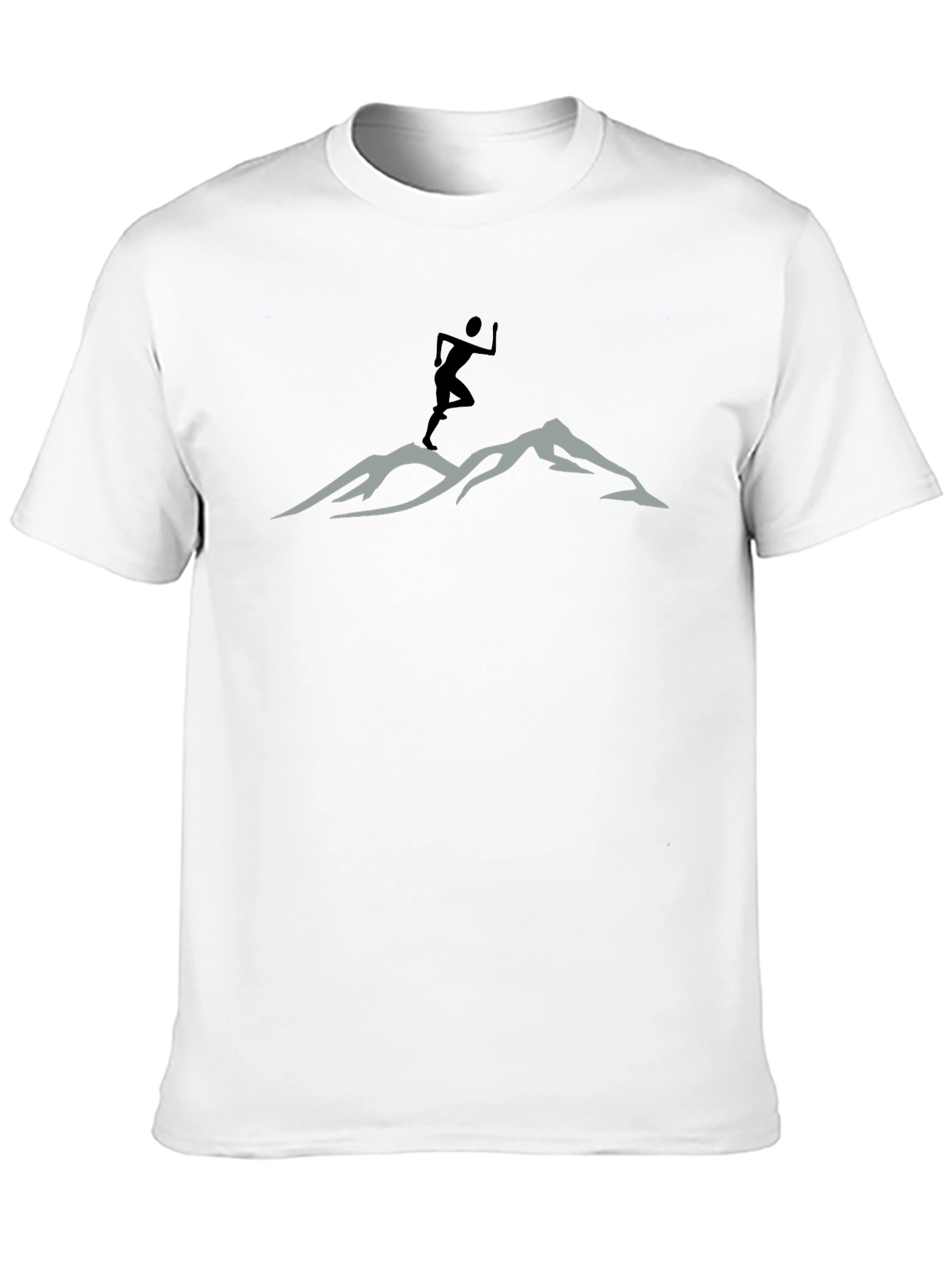 Mountain Trail Runner Graphic Tee - Black Cotton Shirt