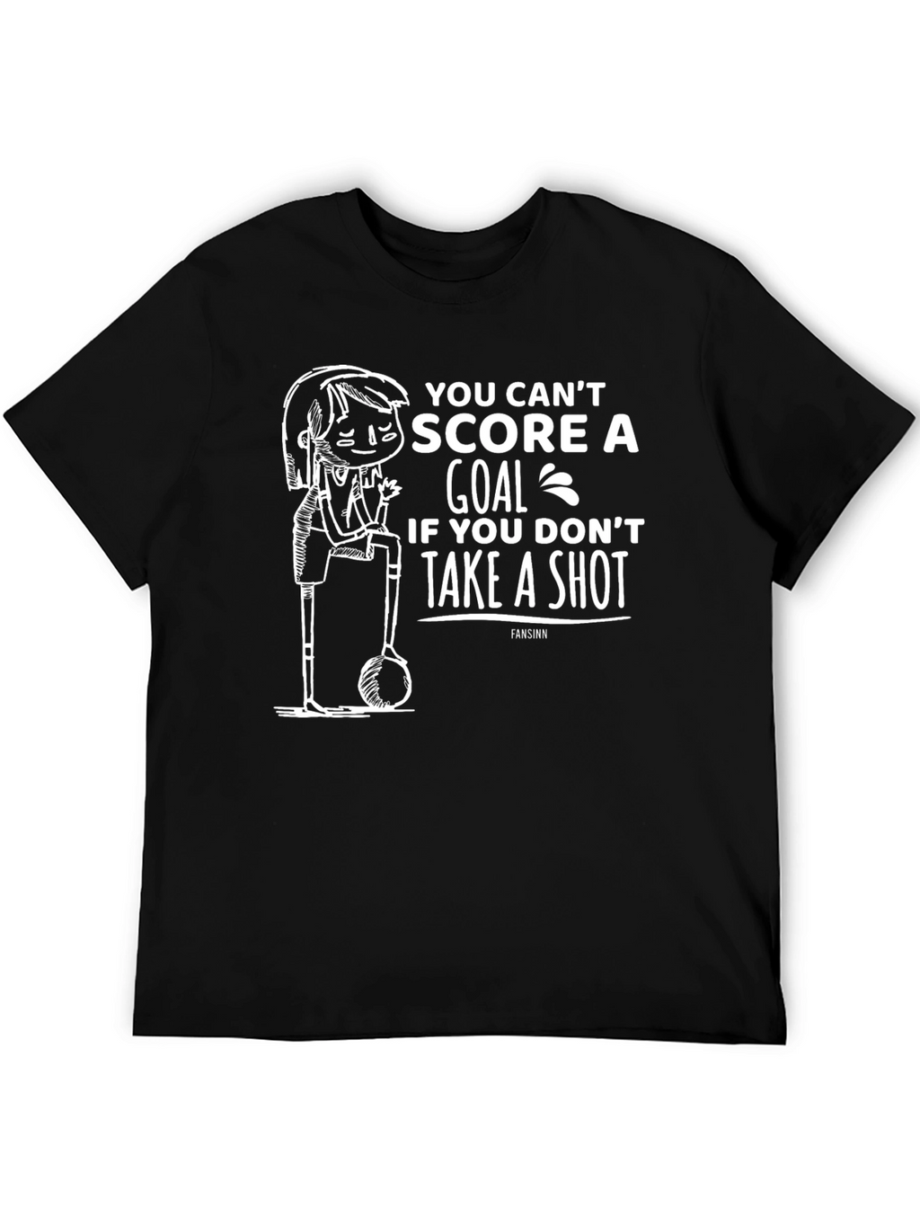 Soccer Motivation Black T-Shirt - Take A Shot