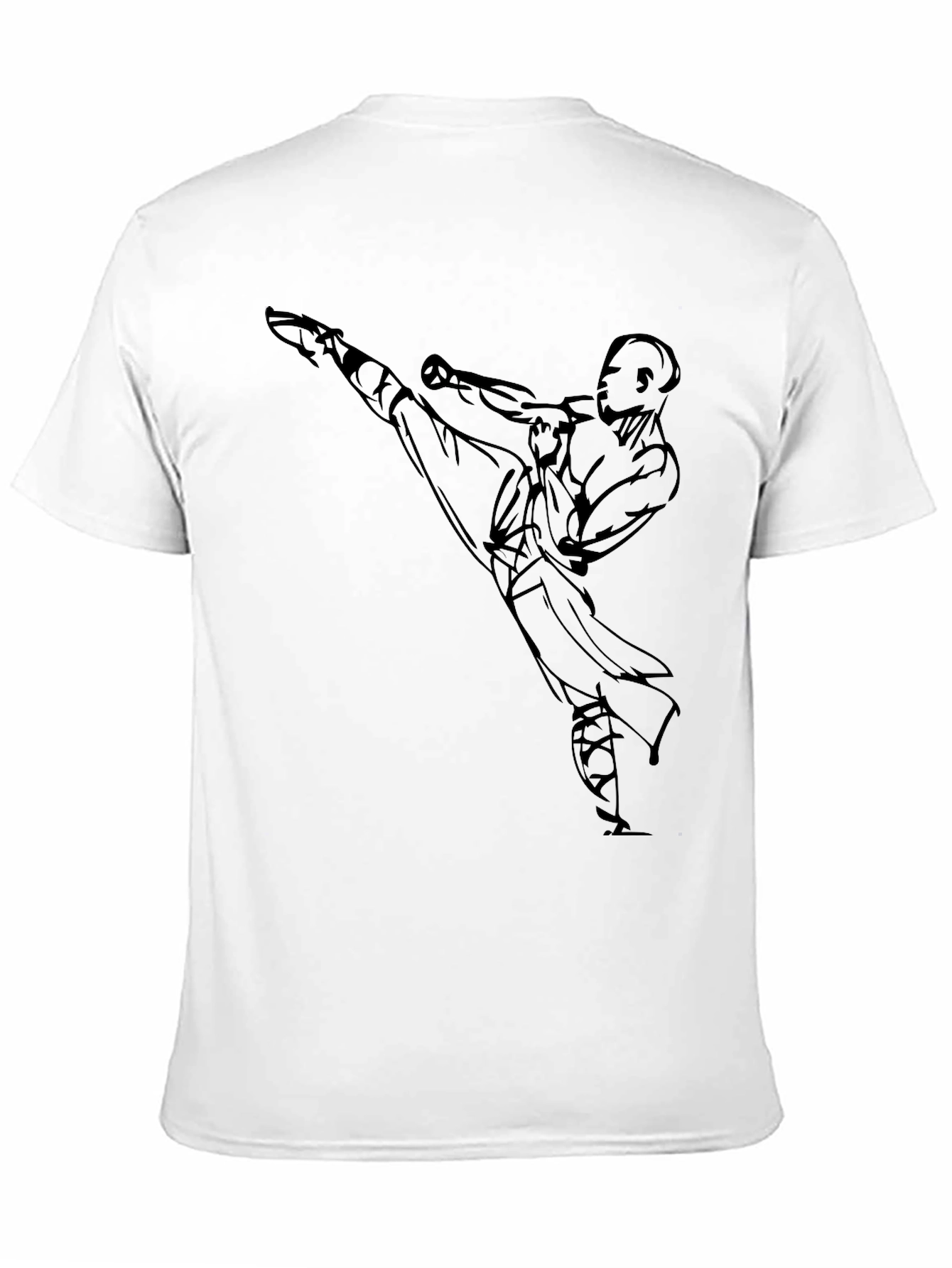 Martial Arts Kick Graphic T-Shirt - Black