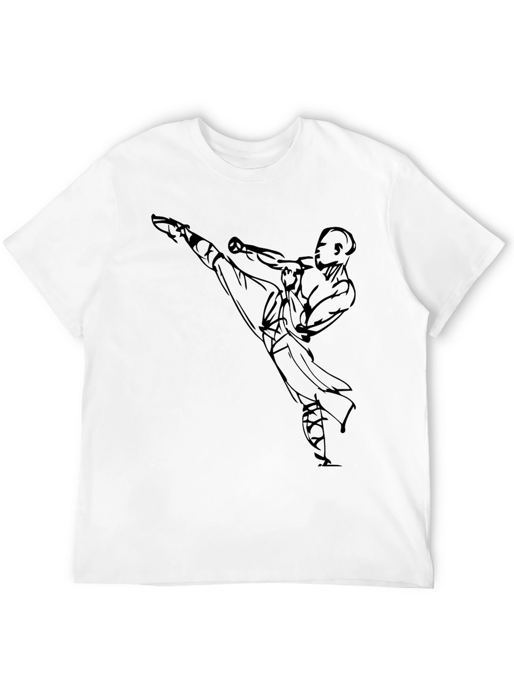 Martial Arts Kick Graphic T-Shirt - Black