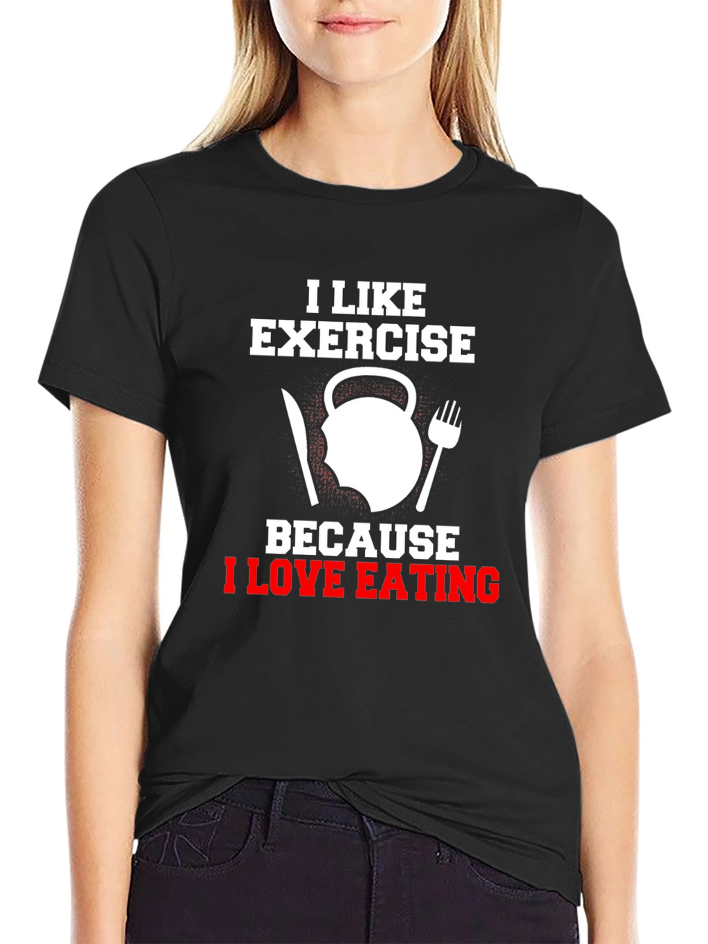 Exercise & Eating Humor Graphic T-Shirt