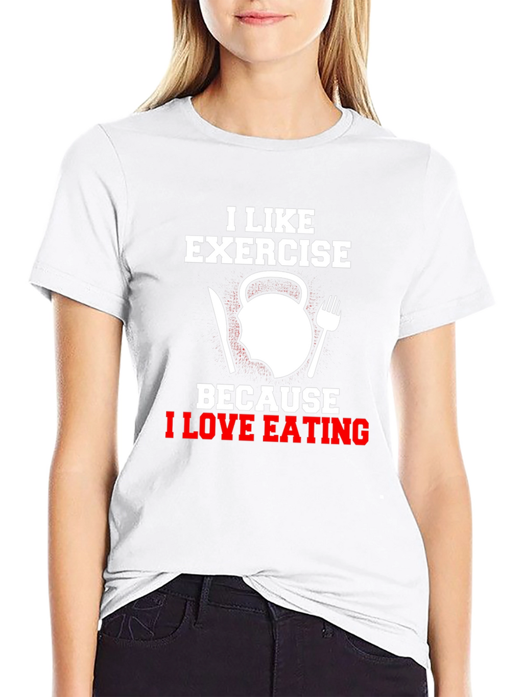 Exercise & Eating Humor Graphic T-Shirt