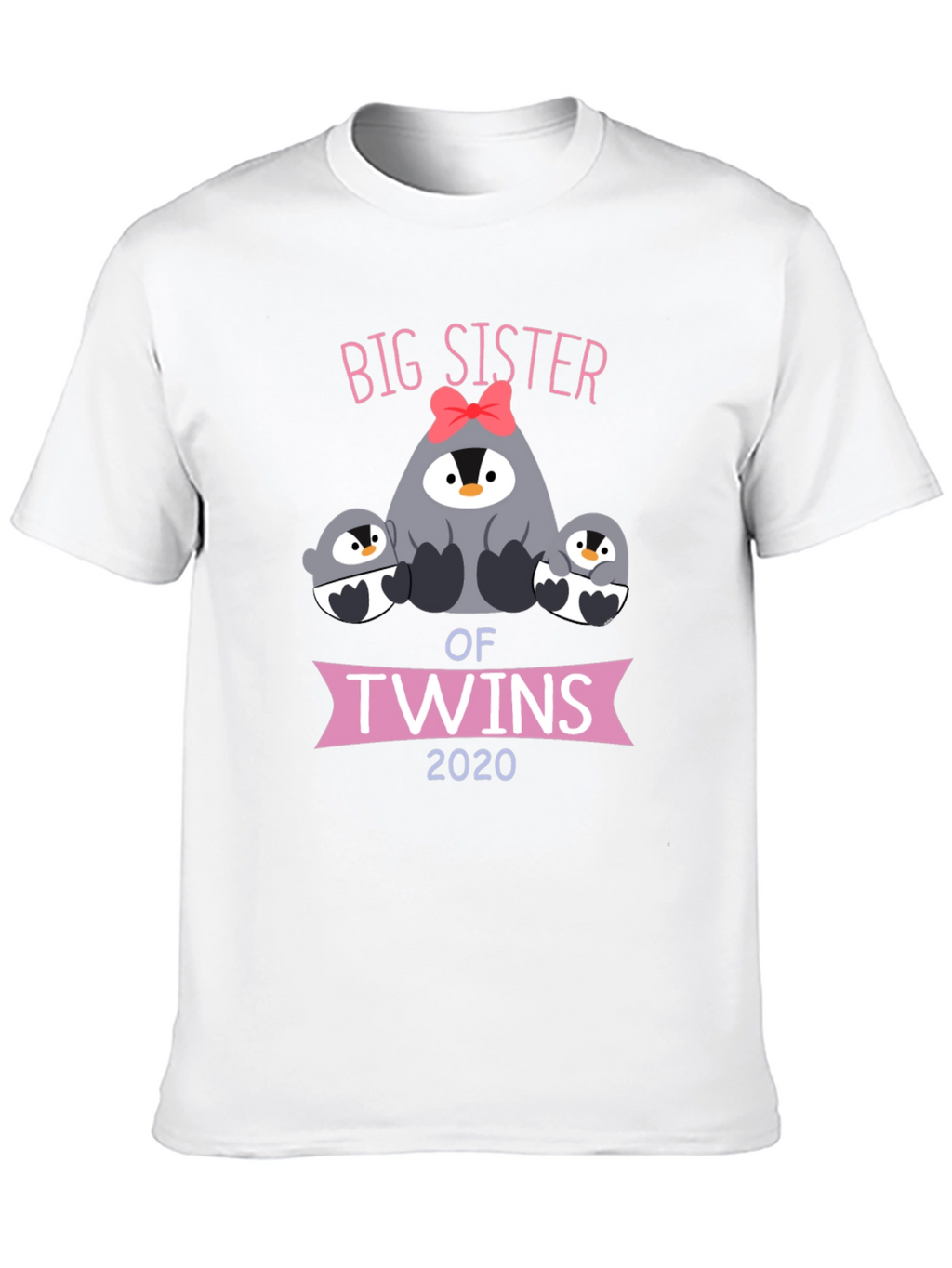 Big Sister of Twins 2020 Penguin Graphic T-Shirt