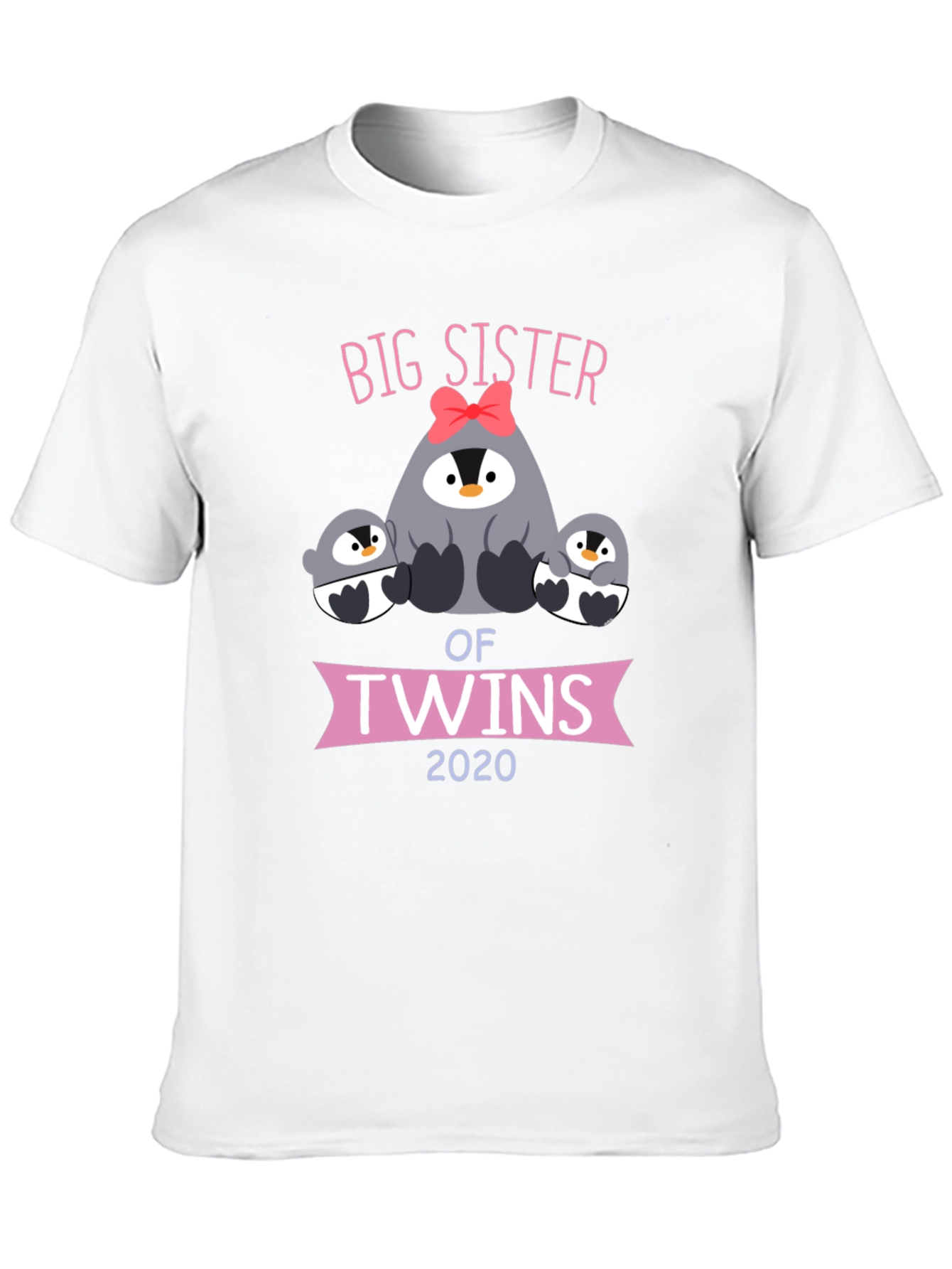 Big Sister of Twins 2020 Penguin Graphic T-Shirt