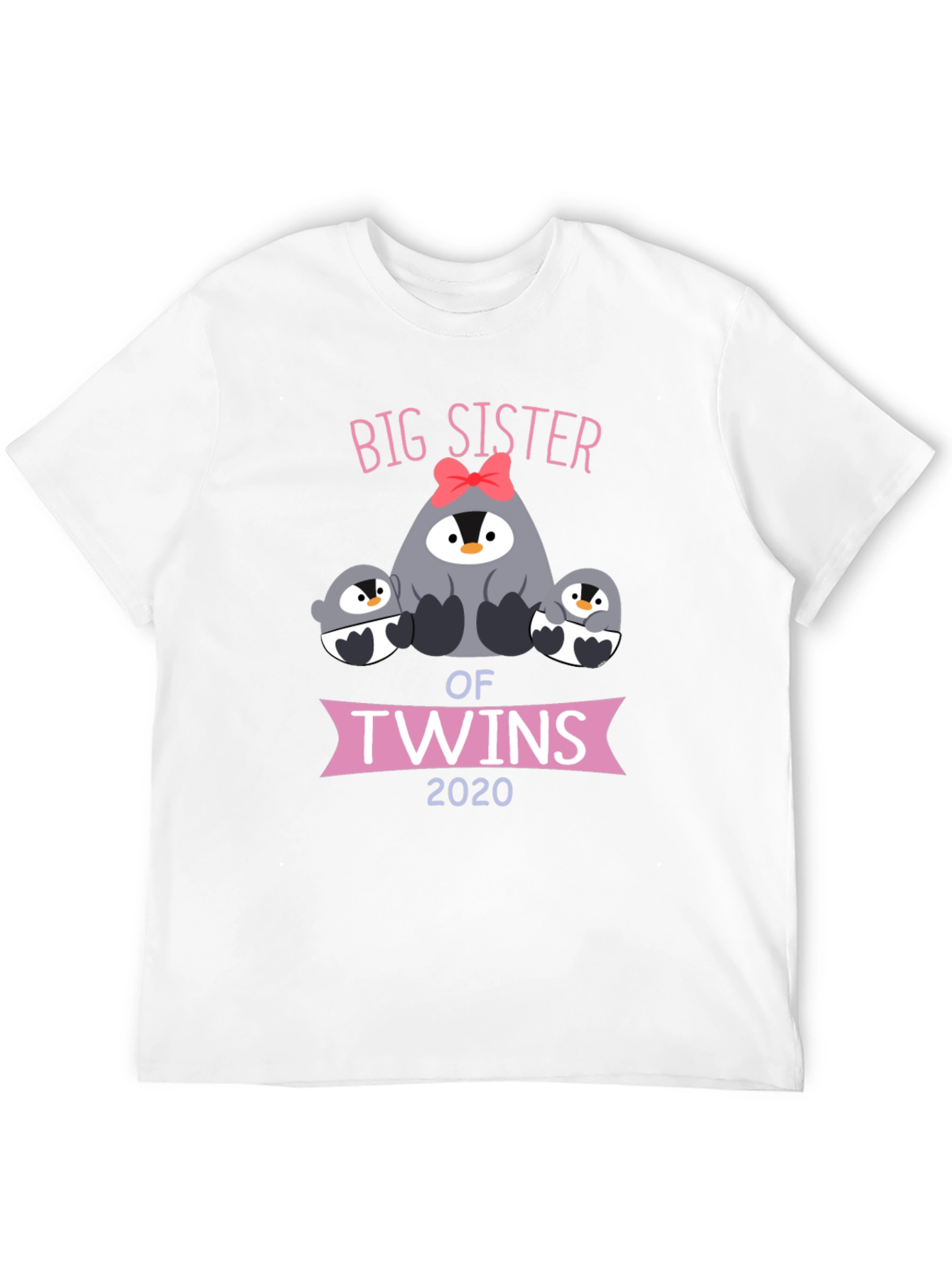 Big Sister of Twins 2020 Penguin Graphic T-Shirt
