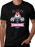 Big Sister of Twins 2020 Penguin Graphic T-Shirt