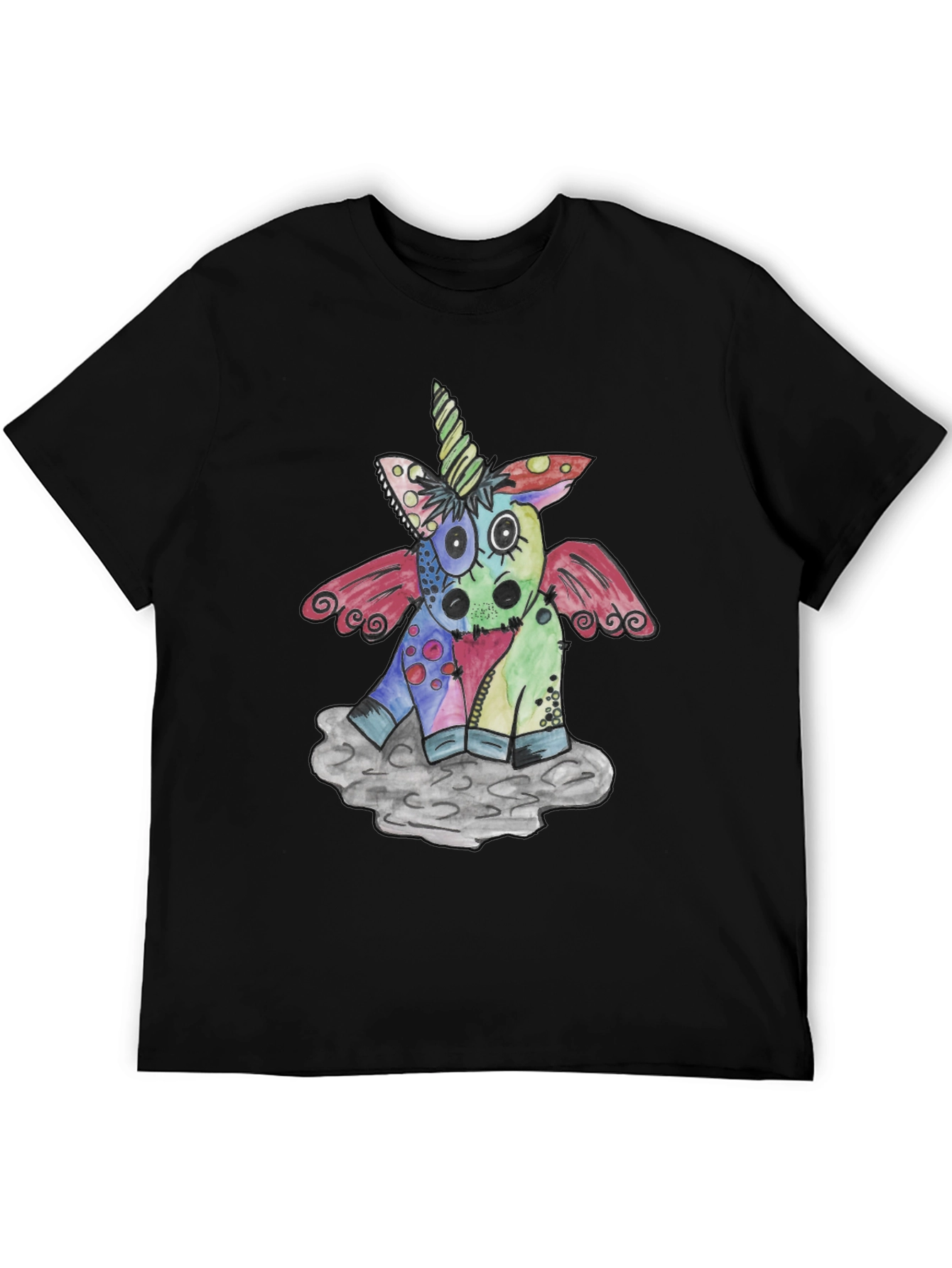 Whimsical Unicorn Graphic Tee - Colorful Cartoon Shirt