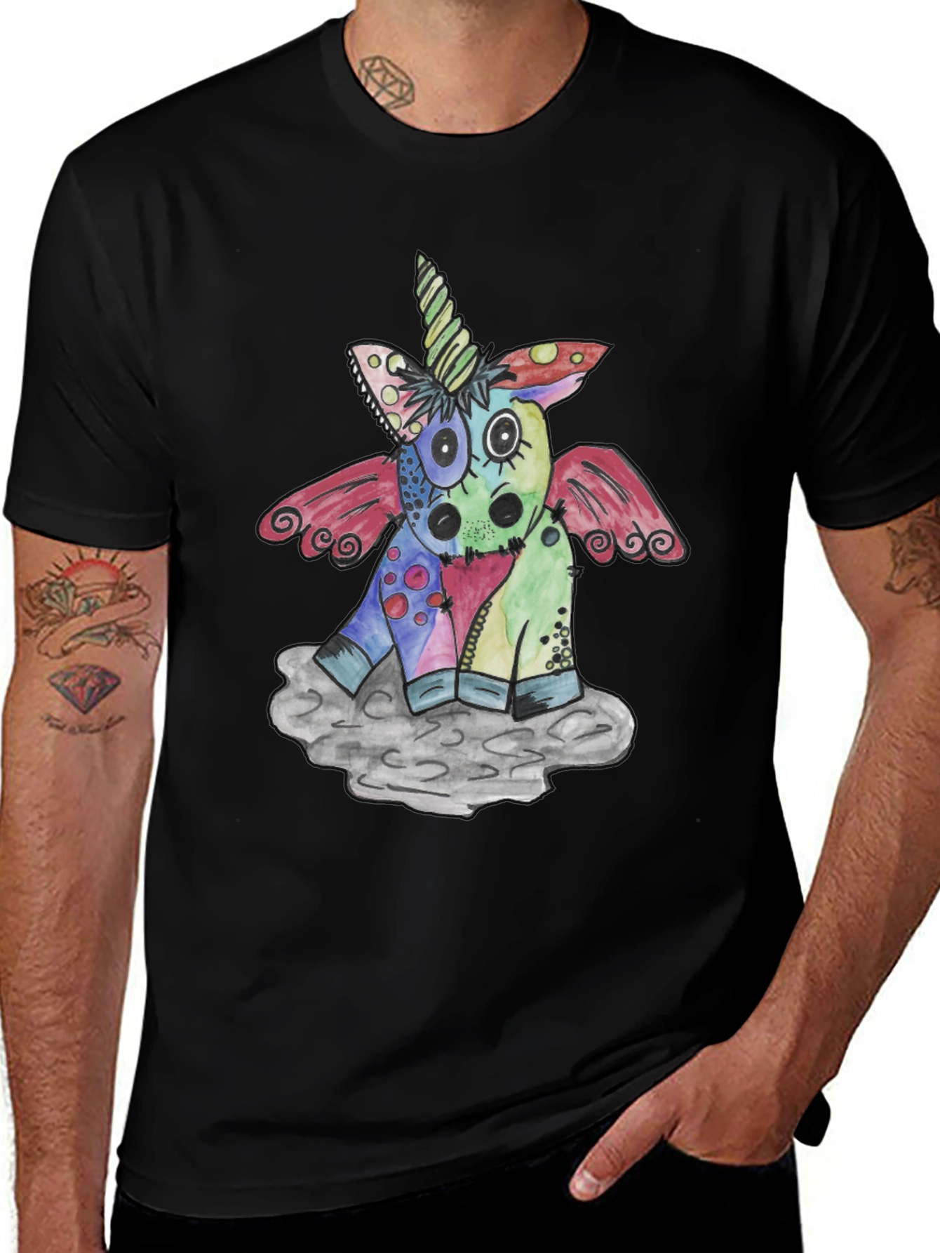 Whimsical Unicorn Graphic Tee - Colorful Cartoon Shirt